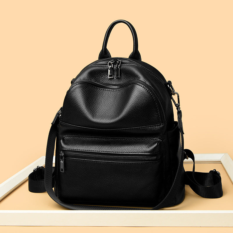 Premium Leather Multi-Pocket Backpack