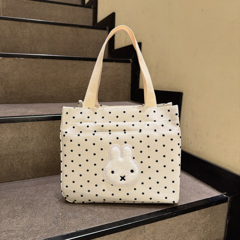 Canvas Shopper with Cute Bunny Applications