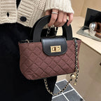 Women's Mini Handbag with Elegant Check Pattern