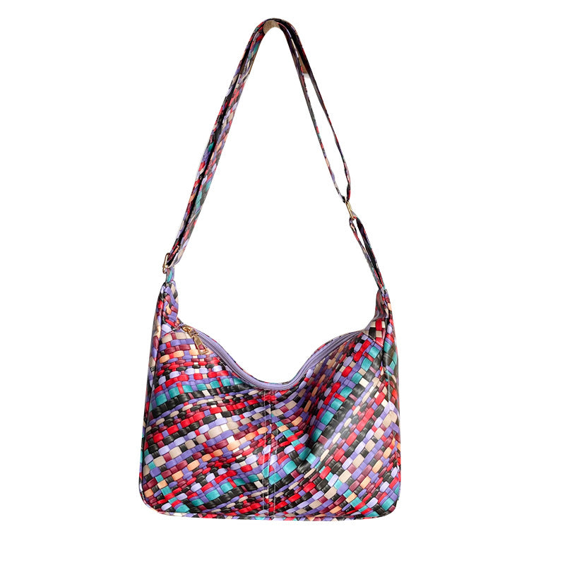 WoColorful Woven Hobo Bag