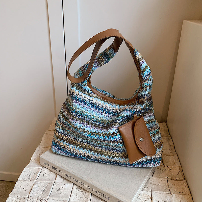 Colorful shoulder bag made of cotton with a practical additional pocket-taschenschmied20260417-Calm Wears-Blue-Calm Wears
