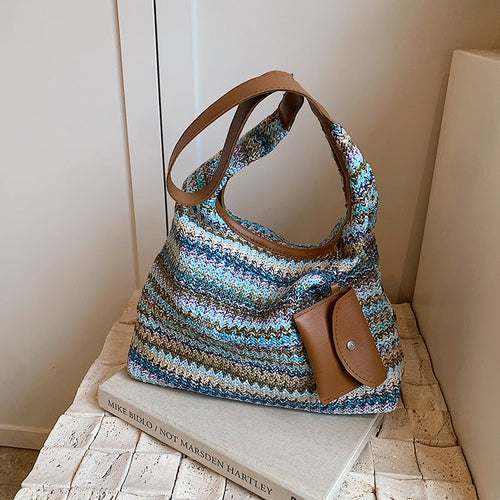 Colorful shoulder bag made of cotton with a practical additional pocket-taschenschmied20260417-Calm Wears-Blue-Calm Wears