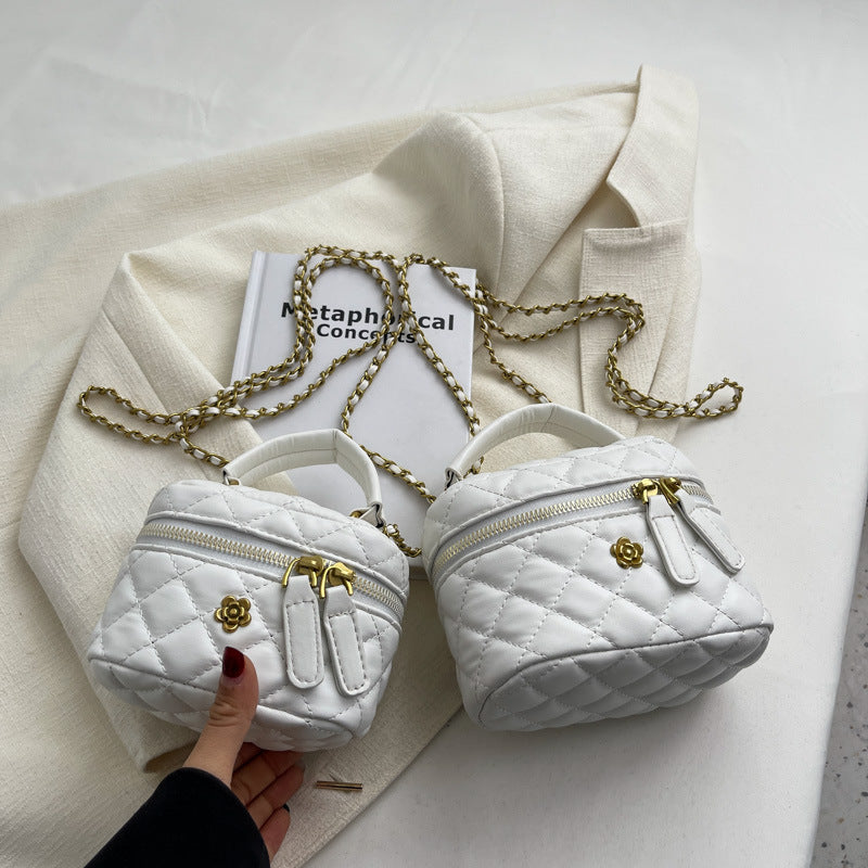 Women's mini bag in elegant quilted design with golden accents-https://detail.1688.com/offer/675825251299.html-Calm Wears-White-S-Calm Wears