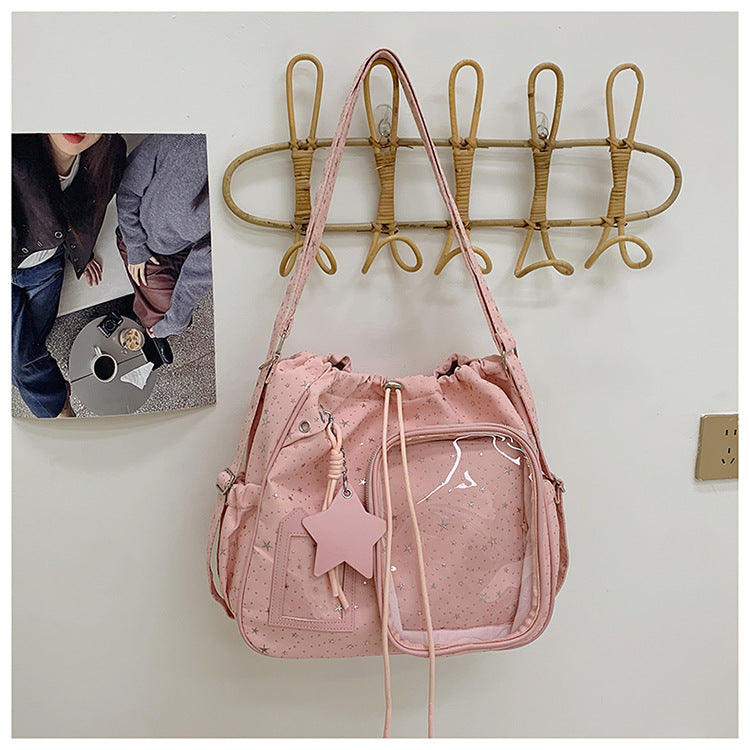 Stylish Multi-Pocket Drawstring Tote Bag