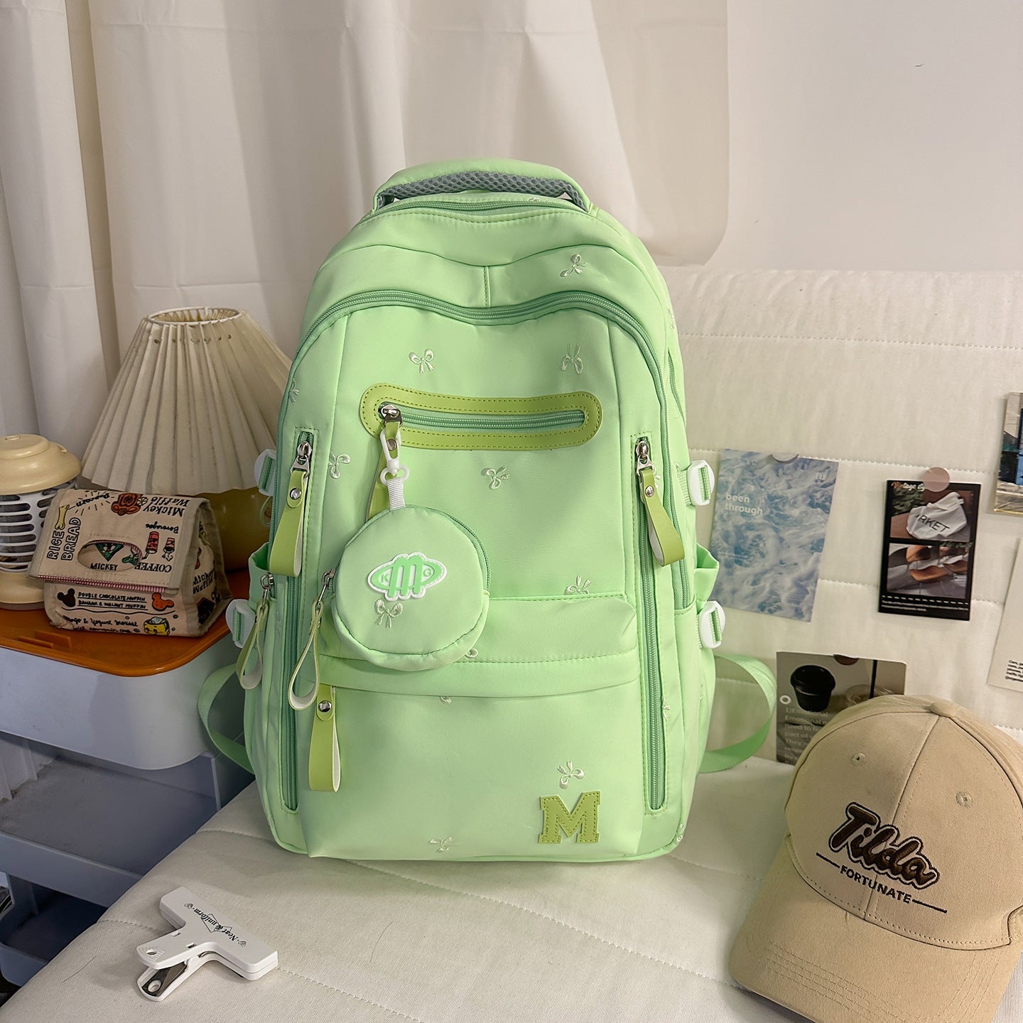Stylish Multi-Pocket School Backpack-https://detail.1688.com/offer/1044662754446.html-Calm Wears-Green-Calm Wears