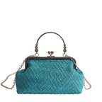 Vintage-Inspired Textured Crossbody Bag