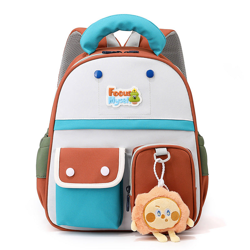 Stylish Multi-Pocket School Backpack-https://detail.1688.com/offer/1065401531144.html-Calm Wears-Brick Red-Calm Wears
