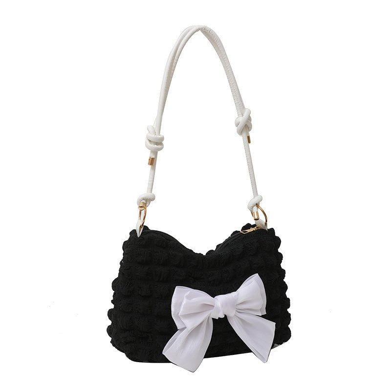 WoBow-Embellished Textured Handbag
