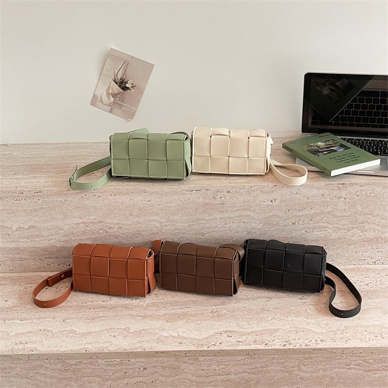 Woven Leather Crossbody Purse