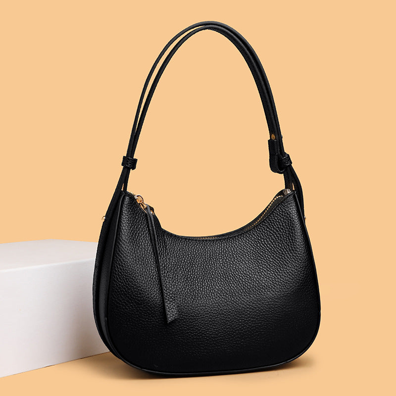 Stylish Pebbled Leather Hobo Bag