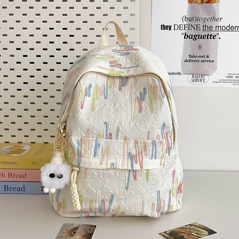 Patterned Backpack with Additional Compartments
