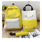 Fun-Themed Cat Print Backpack Set