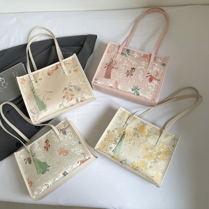 Embroidered Butterfly Pattern Handbag