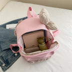 Backpack with Cute Animal Ear Design and Soft Fleece Application