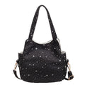 WoStar-Patterned Canvas Hobo Bag