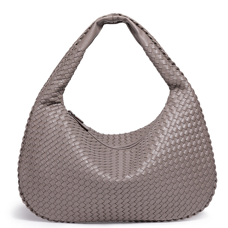 Handcrafted Woven Leather Hobo Bag