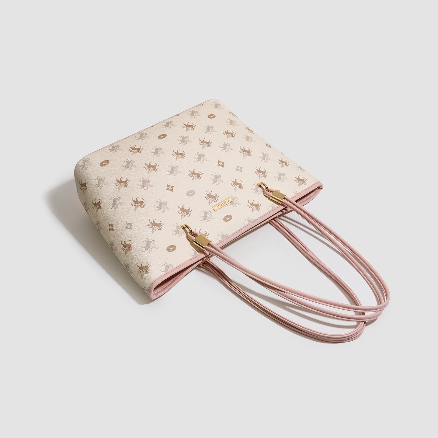 Women's tote bag with elegant horse pattern and sturdy carrying handles-https://detail.1688.com/offer/1041398891181.html-Calm Wears-Rosa-nothing-Calm Wears