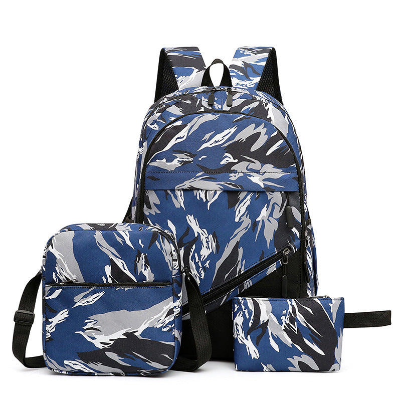 Fashionable backpack set with multiple compartments