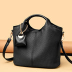 Ladies elegant handbag with textured design and removable mini organizer