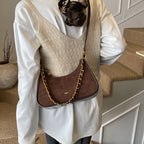 Women's fashionable shoulder bag in vintage look with chain strap-https://detail.1688.com/offer/997435712249.html-Calm Wears-Braun-nothing-Calm Wears