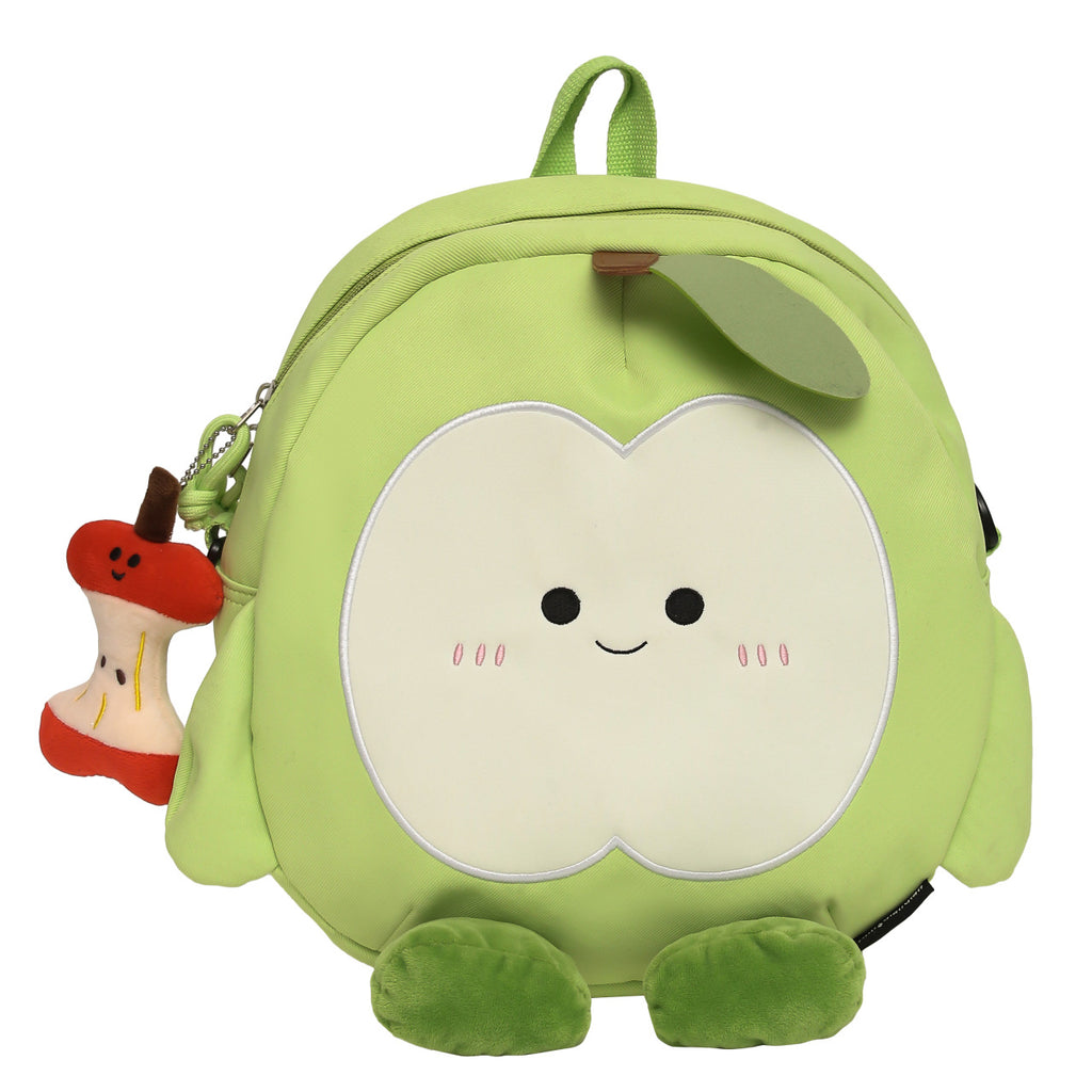 Plush Backpack in Cheerful Apple Design