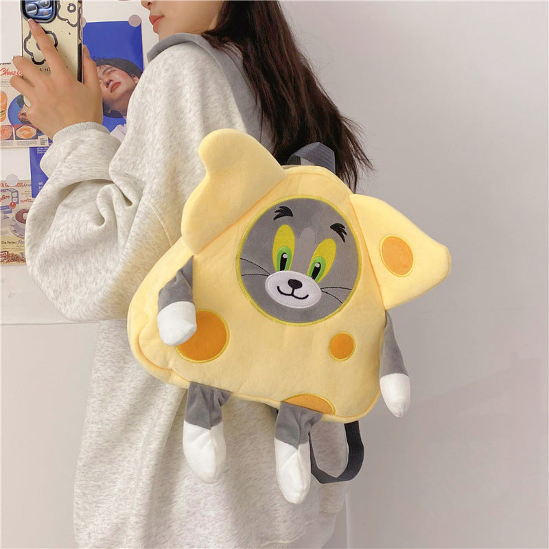 Plush Backpack in Cheese Design