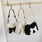 WoBow-Embellished Textured Handbag