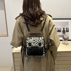 Chic Leopard Print Satchel Crossbody Bag
