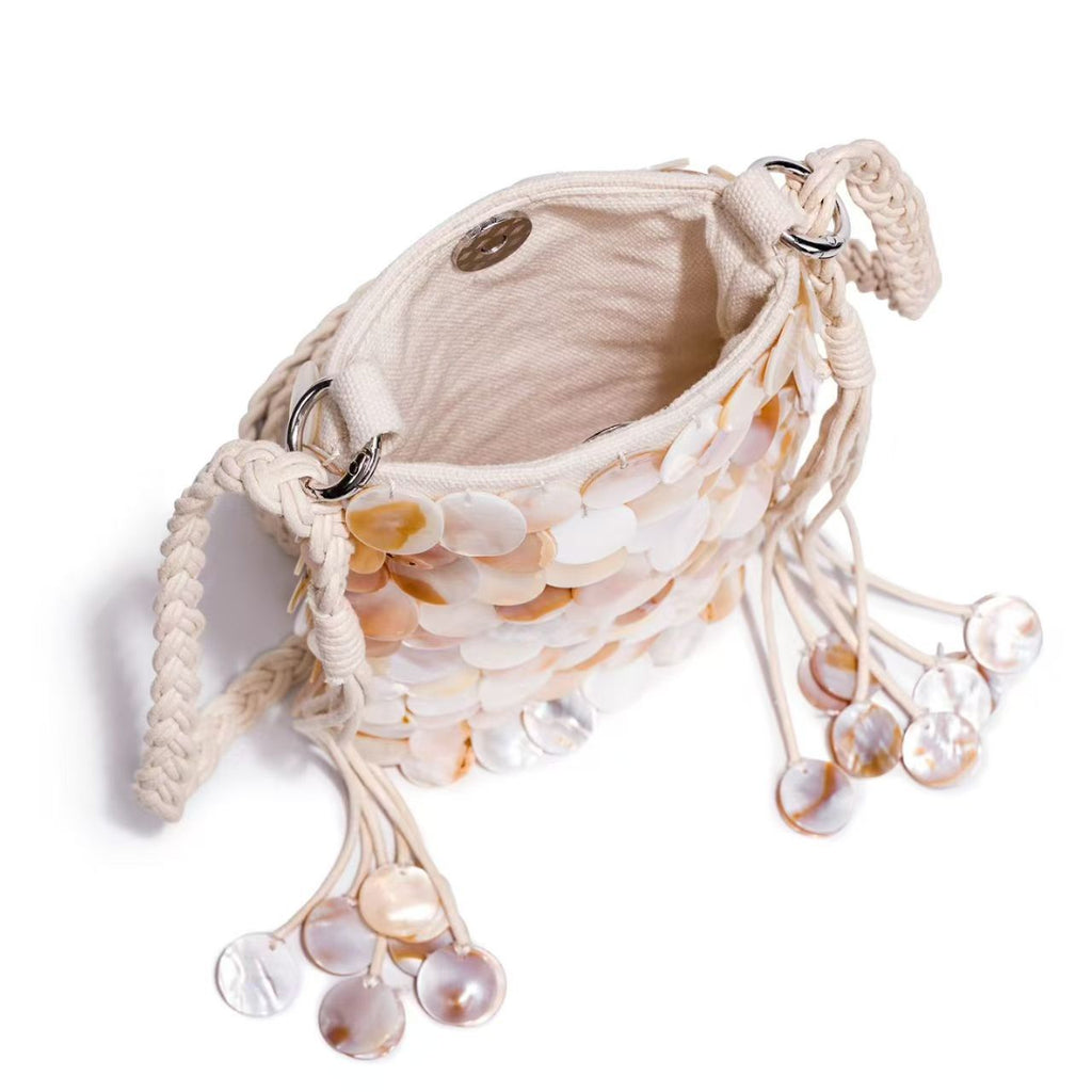 Elegant Shell-Embellished Crossbody Bag
