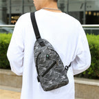 Crossbody backpack with water-repellent material and ergonomic carrying system