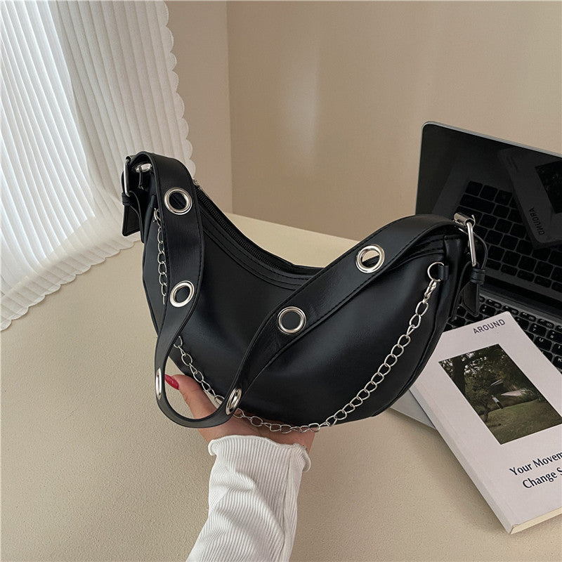 Modern Chain-Handled Hobo Bag