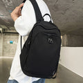 City backpack with versatile compartments and breathable carrying system