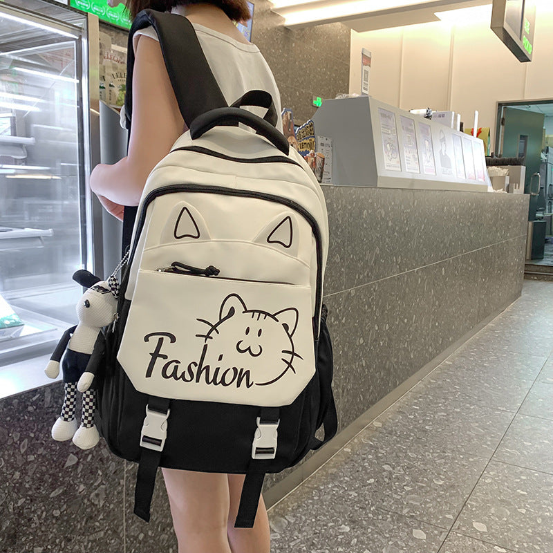 Backpack with Cute Cat Ears and Practical Compartments