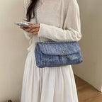 Women's quilted shoulder bag with fashionable chain accent-https://detail.1688.com/offer/1039173588256.html-Calm Wears-Blue-nothing-Calm Wears