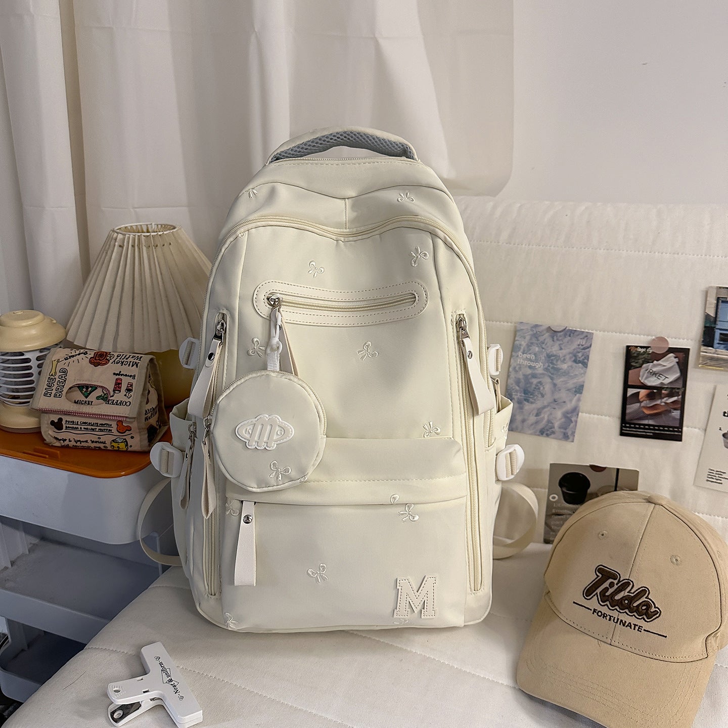 Stylish Multi-Pocket School Backpack-https://detail.1688.com/offer/1044662754446.html-Calm Wears-White-Calm Wears