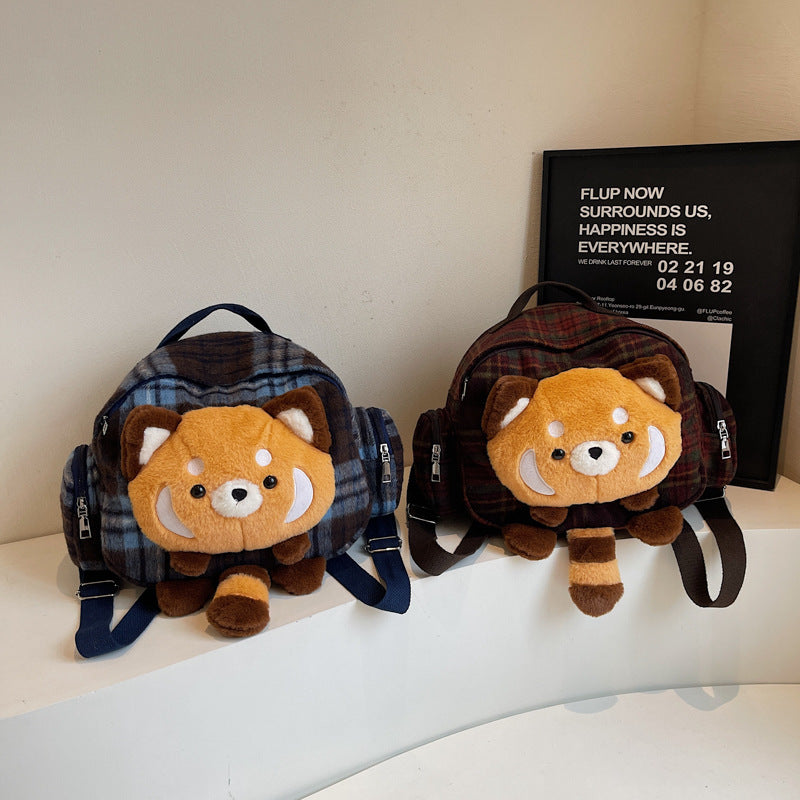 Plush backpack with animal design