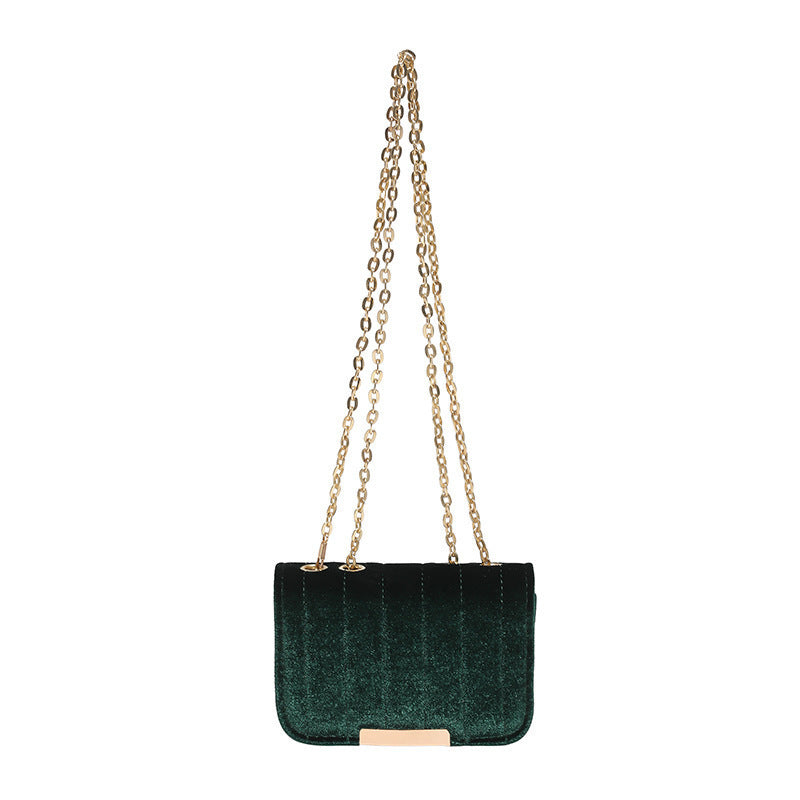 Elegant Quilted Velvet Crossbody Bag