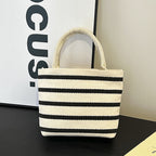 WoStriped Canvas Tote Bag