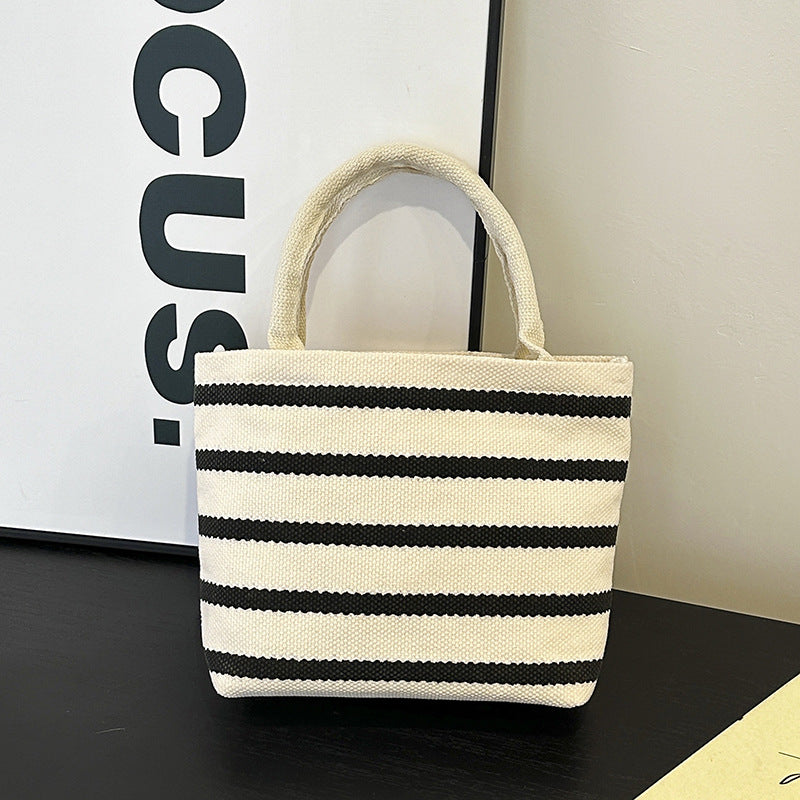 WoStriped Canvas Tote Bag