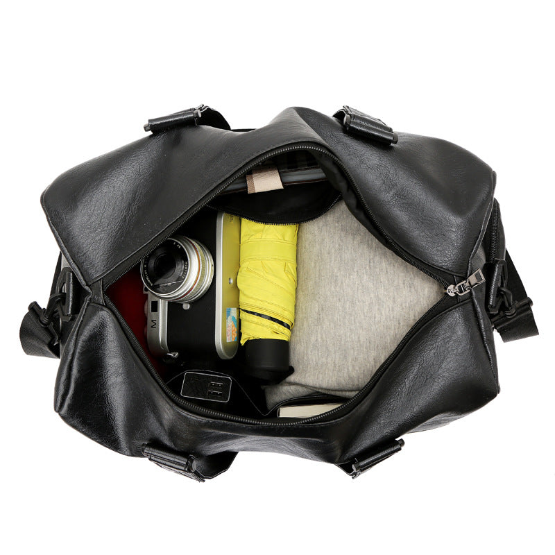 Stylish Faux Leather Travel Duffel Bag