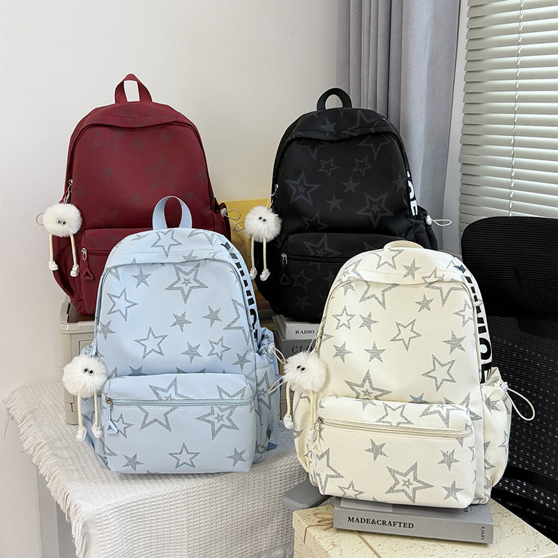 Star-Embellished Casual Backpack