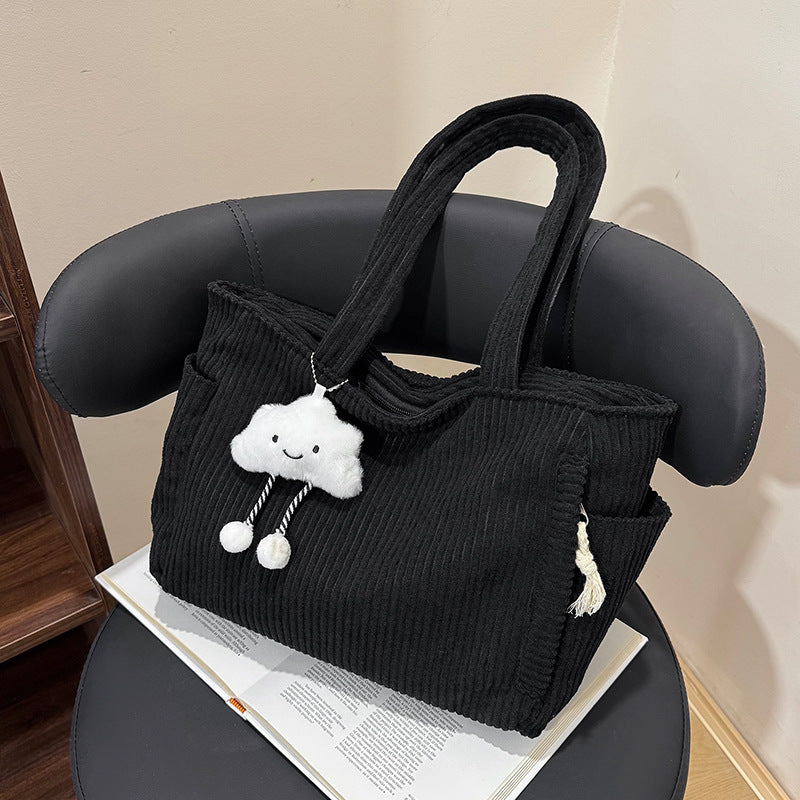 Versatile Corduroy Tote Bag