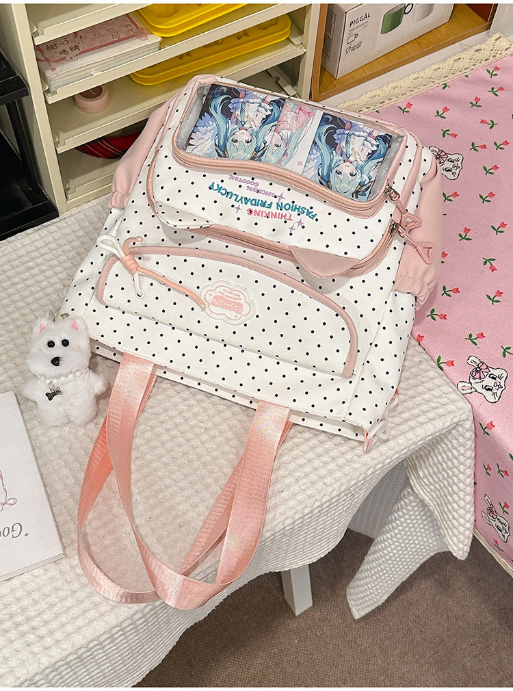 Casual Stylish Tote School Backpack-https://detail.1688.com/offer/1066729881650.html-Calm Wears-Pink-Calm Wears