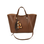 Women's Tote Bag with Modern Design and Unique Beaded Pendant-https://detail.1688.com/offer/998937224371.html-Calm Wears-Braun-Size: With pendant-Calm Wears
