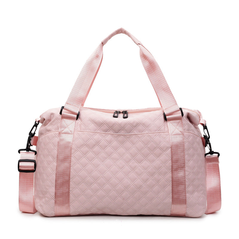 Quilted Fabric Travel Duffle Bag Calm Wears
