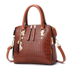 Women's high-quality tote handbag with stylish crocodile leather look and removable shoulder strap-https://detail.1688.com/offer/917026573268.html-Calm Wears-Black-28-Calm Wears