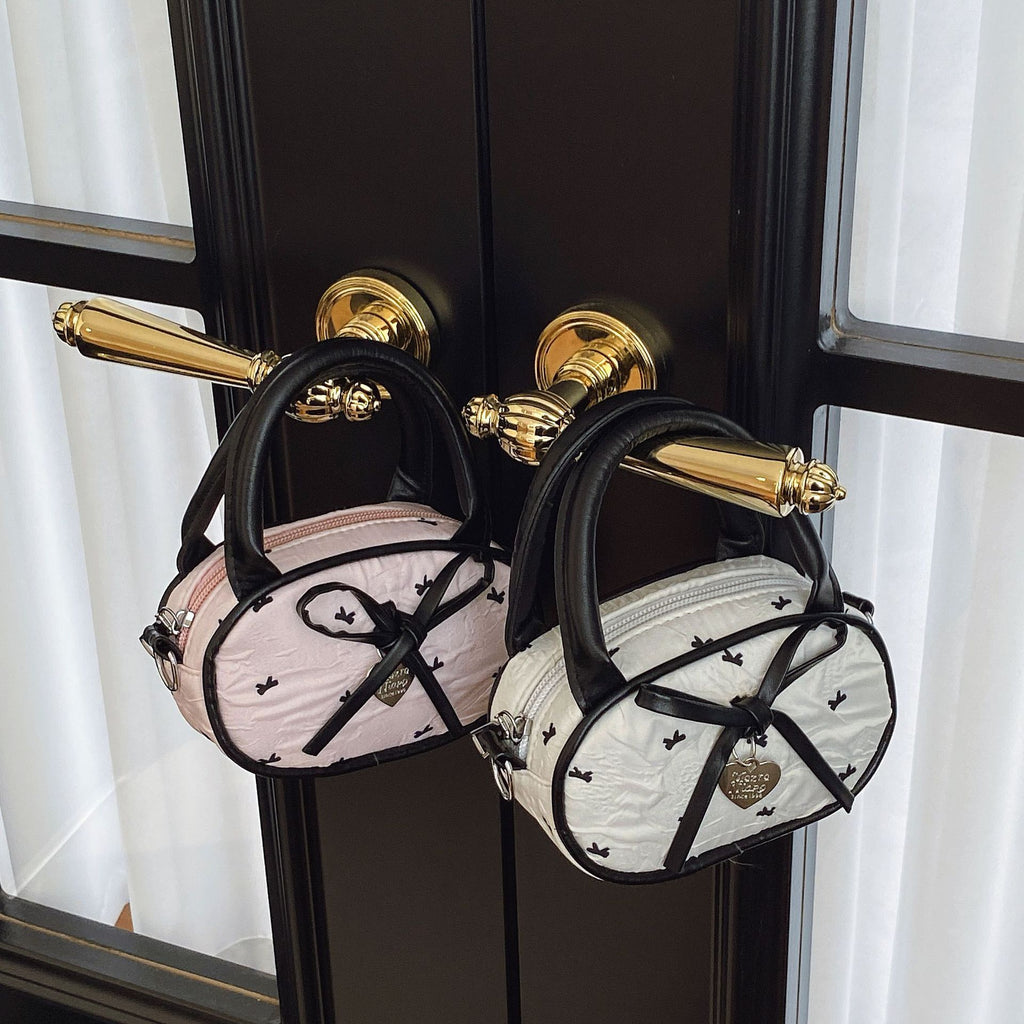 Quilted Mini Handbag with Heart Detail
