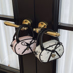 Quilted Mini Handbag with Heart Detail