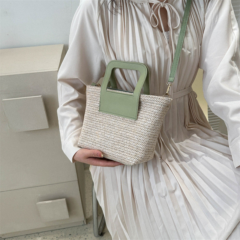 Modern Textured Woven Handheld Bag