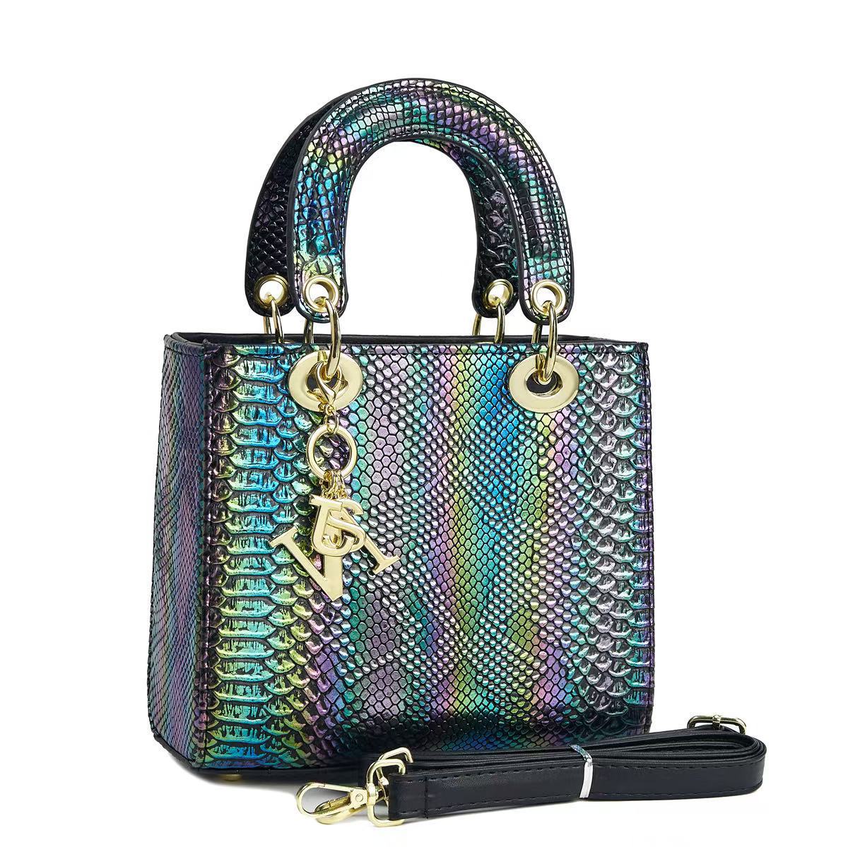 Ladies elegant mini handbag in modern snakeskin look with removable shoulder strap-https://detail.1688.com/offer/1041274952074.html-Calm Wears-Black-15-Calm Wears